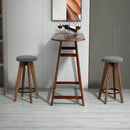 Set 2 Sgabelli da Bar Imbottiti 41x41x69 cm in Legno e Tessuto Grigio