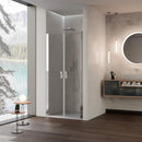 Porta Parete Doccia 2 Ante Saloon in Cristallo Trasparente 6mm H195 Bonussi Julia Varie Misure