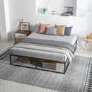 Struttura Letto Matrimoniale 190x160x35 cm con Doghe in Compensato e Contenitore Inferiore Nero