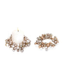 Set 4 Giro Candela con Perle Ø 15 cm in Sintetico