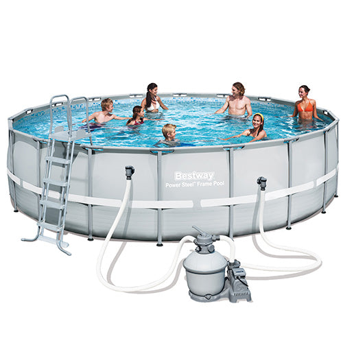 sconto Piscina Rotonda Fuori Terra 549X132 Cm Bestway Power Steel Frame 56464
