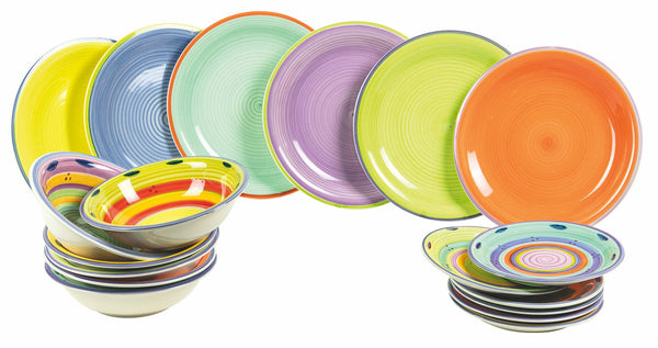 online Servizio Piatti 18 Pezzi in Gres Villa d'Este Home Tivoli Baia Multicolor