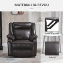 Poltrona Relax Reclinabile con Poggiapiedi in Similpelle Marrone