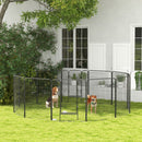 Recinto per Cani a 12 Pannelli Modulabili da 80x100 cm Pieghevole con Porta in Acciaio e 12 Picchetti Grigio      