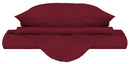 Copripiumino Matrimoniale con Sacco e Federe Tinta Unita Bordeaux