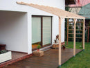 Pergola da Giardino Addossata 3x5x2,20-2,40 m in Legno Senza Copertura 