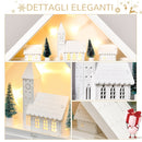 Calendario dell'Avvento  39x9x42 cm 24 Cassetti Villaggio di Natale con Alberi e Luci Bianco
