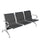 Panca per Sala d'Attesa 3 Posti in Acciaio Nero