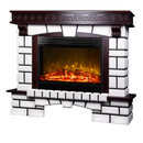 Camino Elettrico da Pavimento 113,6x132,8x35,6 cm Effetto Fiamma 1950W Nazarii & Mirabella Noce