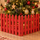 Staccionata per Albero di Natale 40x29,5x1 cm Recinto Decorativo Rosso      