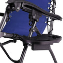 Sedia Poltrona Giardino Zero Gravity Pieghevole Acciaio Oxford con Vassoio Blu