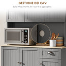 Mobile Cucina Credenza Country 101x39x180cm con Mensole Regolabili in MDF Grigio      
