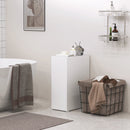 Mobiletto Bagno Salvaspazio 47x25x66,5 cm a 3 Livelli con Binari Scorrevoli in Legno Bianco  