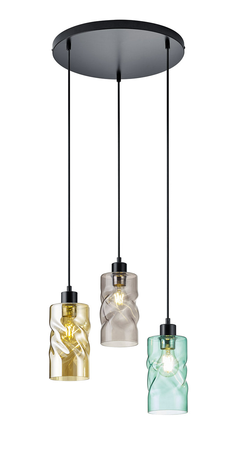 Lampada a Sospensione da Interno Attacco E27 in Metallo Nero Opaco