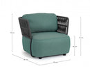Poltrona 92x86x79h cm con Cuscini Palmer Antracite/Jade 