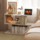 Tavolino da Caffè Moderno a S con 3 Ripiani per Soggiorno 90x30x61 cm in MDF Color Legno      