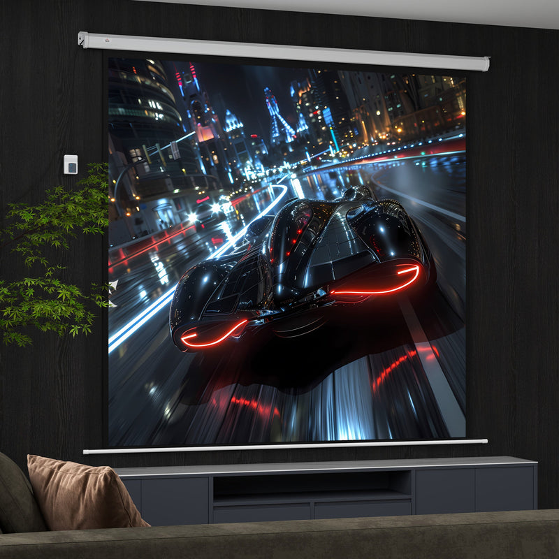 Telo Proiettore 120"" Formato 1:1 con Telecomando 236,5x8x236,5 cm Bianco 