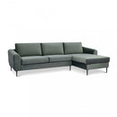 Divano con Chaise Longue Gregory in Tessuto Grigio