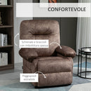 Poltrona Relax Manuale Reclinabile con Poggiapiedi Estraibile Marrone Chiaro