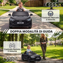 Macchina Elettrica per Bambini 12 V Audi A5L 101x55x43 cm con Telecomando Batteria al Litio e 2 Motori in PP Nero      