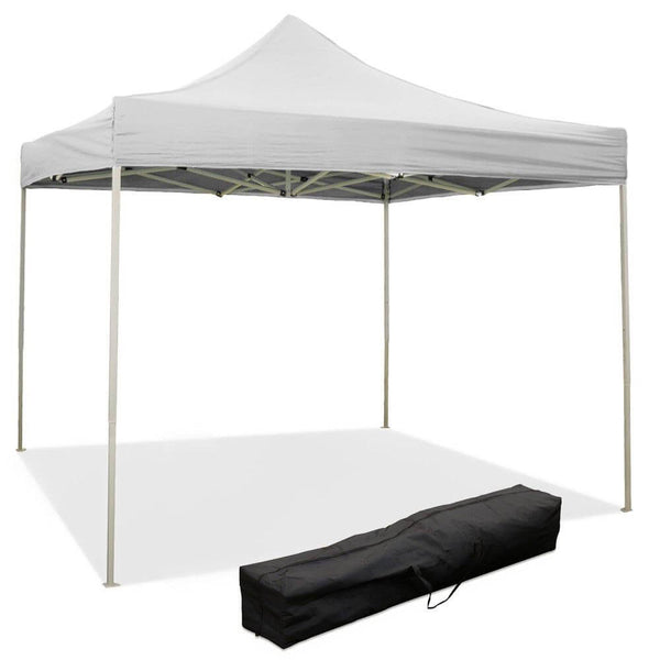 Gazebo Richiudibile Pieghevole 2x2m in Acciaio e PVC Impermeabile Bianco