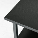 Carrello Porta Stampante a 3 Ripiani 50x50x52,5 cm con 4 Ruote in Legno e Acciaio Nero  