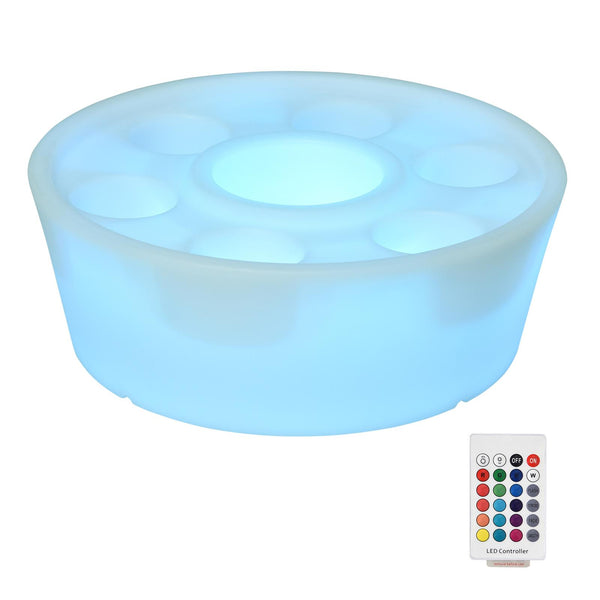 prezzo Vassoio Portabicchieri a LED 7 Vani con Telecomando Ø42x15 cm