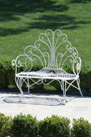 Panchina da Giardino in Metallo 116,5x61H113cm Viareggio Crema