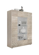 Mobile Vetrina 2 Ante 120x42x166 cm in Legno TFT Blossom Rovere Samoa