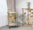 Carrello Flow 60x76x46 cm in Ferro e MDF Oro