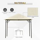 Gazebo da Giardino 3x3m in Metallo e Poliestere Bianco Crema
