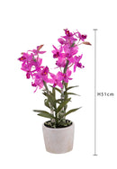 Orchidea Artificiali con Vaso Altezza 51 cm Rosa