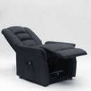 Poltrona Alzapersona Elettrica 1 Motore 80x86x107 cm in Tessuto Nero