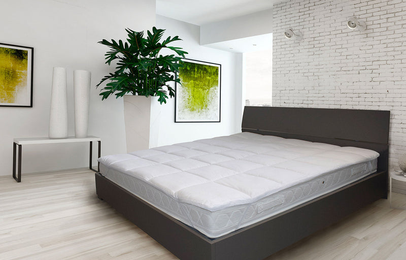 Topper Trapuntato Imbottito con Elastici Trapuntato Basic Bianco Varie Misure