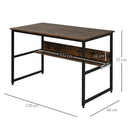 Scrivania da Ufficio 120x60x75 cm in Metallo e Legno Marrone Rustico