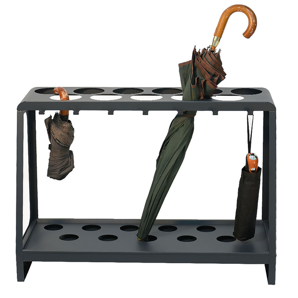 online Portaombrelli Design Moderno Rettangolare Capienza 17 Ombrelli in Acciaio Antracite