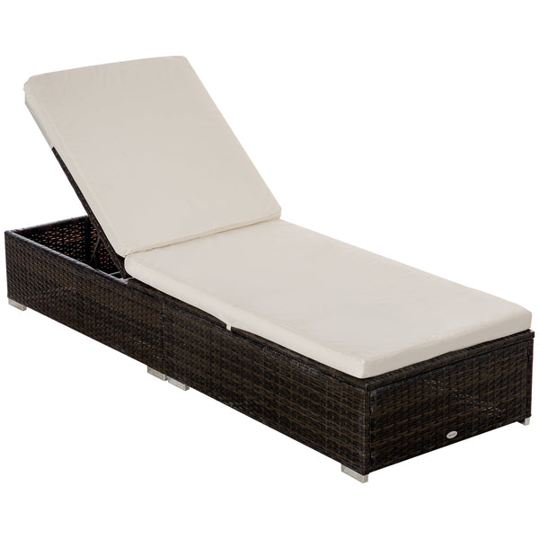 Lettino Prendisole 195x68x30 cm in Rattan Marrone acquista