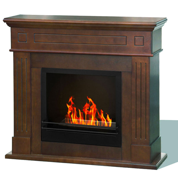 acquista Camino a Bioetanolo da Pavimento 110x36x100 cm Cambridge in Legno Marrone