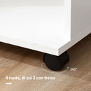 Armadio Guardaroba con Ruote in Legno 80x40x128 cm Bianco 