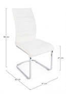 Set 4 Sedie 41x60x98 cm Myra in Ecopelle Bianco