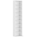 Libreria Scaffale Porta CD 33x24x140 cm con 6 Ripiani Regolabili Capacità di 260 CD/120 DVD Bianco      