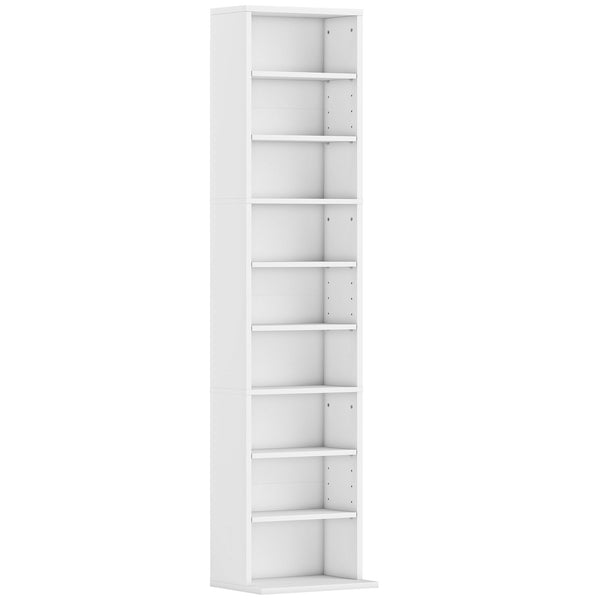 prezzo Libreria Scaffale Porta CD 33x24x140 cm con 6 Ripiani Regolabili Capacità di 260 CD/120 DVD Bianco