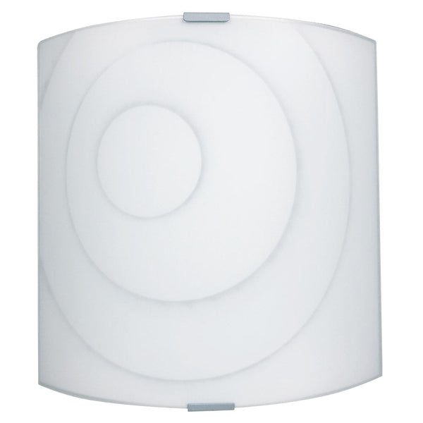 acquista Applique 1xE27 Montatura Argento Vetro Lastra Bianco E-Energy Chiara