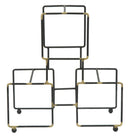 Porta Bottiglie 3 Posti Bright 25x15x27 cm in Ferro Nero e Oro