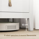 Cassettiera per Camera da Letto a 4 Cassetti 60x40x98 cm con Maniglie in Finta Pelle in Legno Bianco  