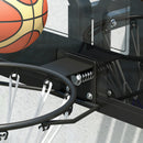Canestro Basket Esterno a Parete 110x75 cm con Tabellone Infrangibile e Cerchio Ø45 cm in Acciaio Nero      