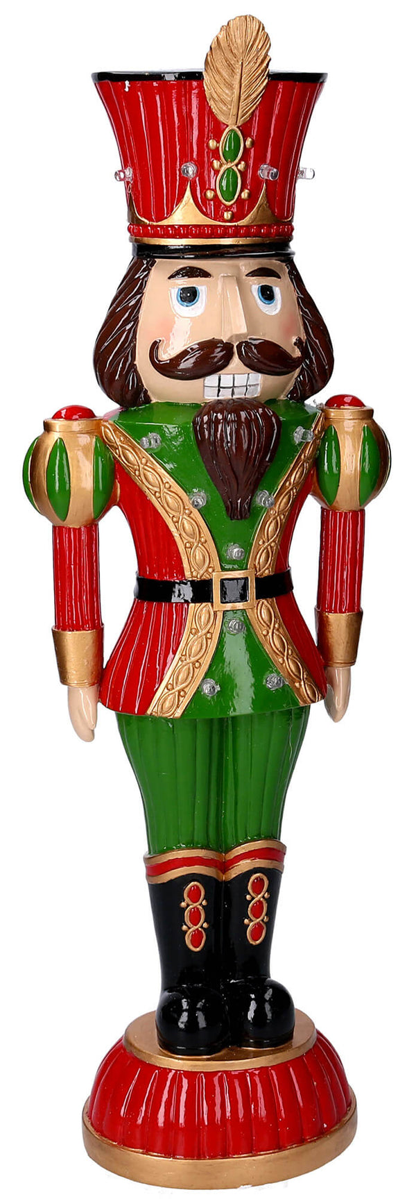 Soldatino Schiaccianoci in Resina 15,7x11xh48,4 cm con LED Decorazione Verde prezzo