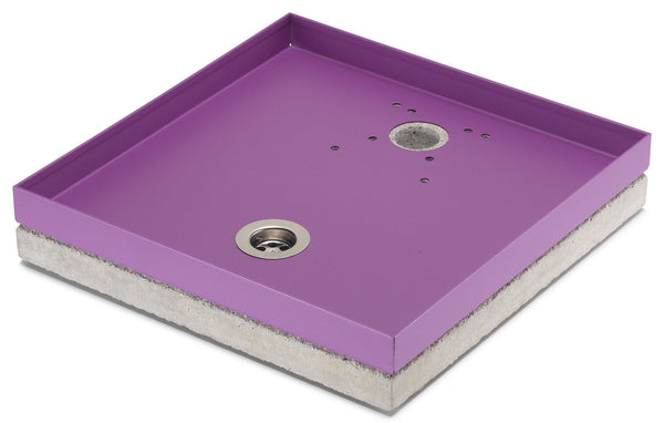 Base Portaciottolo per Fontane 40x40x8 cm in Metallo con Base in Cemento Belfer 42/BSE/10 Viola sconto