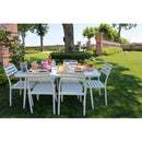 Tavolo da Giardino in Alluminio Rettangolare 80x160x76cm Las Vegas Bianco
