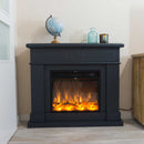 Camino Elettrico da Pavimento 109x102x21,5 cm Effetto Fiamma 1500W Sined Lipari Grigio